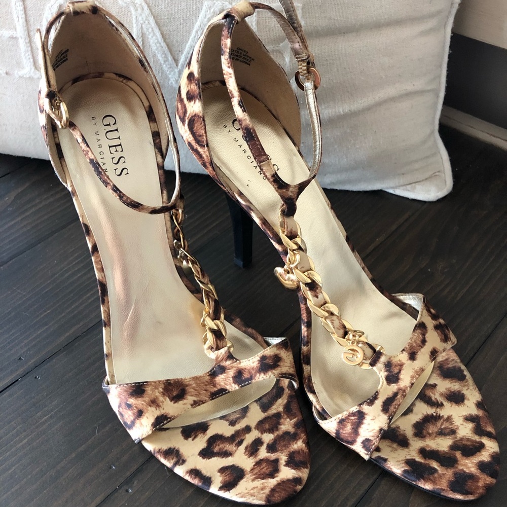 Guess animal print heels